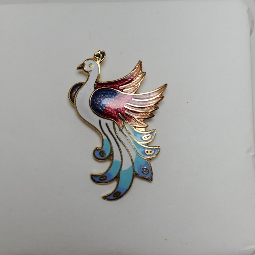 Multicolored bird pin